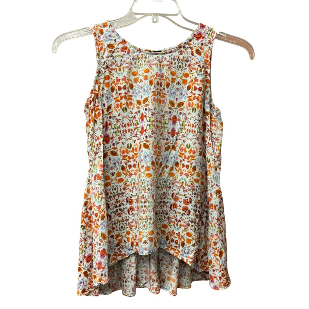 Floral high-low ana tank top, small